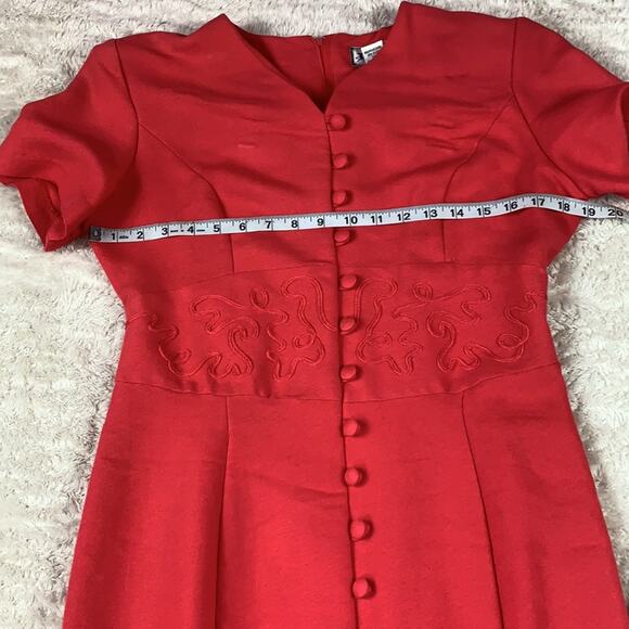 Vintage 90s DJI pink button down secretary sheath dress, 9/10 - Picture 7 of 9